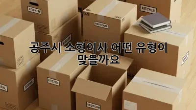 공주시 소형이사, 어떤 유형이 맞을까요?