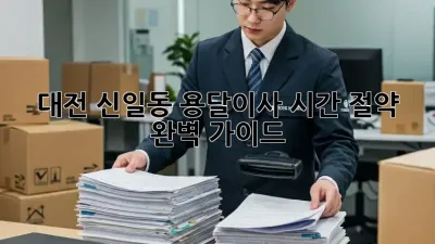 대전 신일동 용달이사 시간 절약 완벽 가이드!